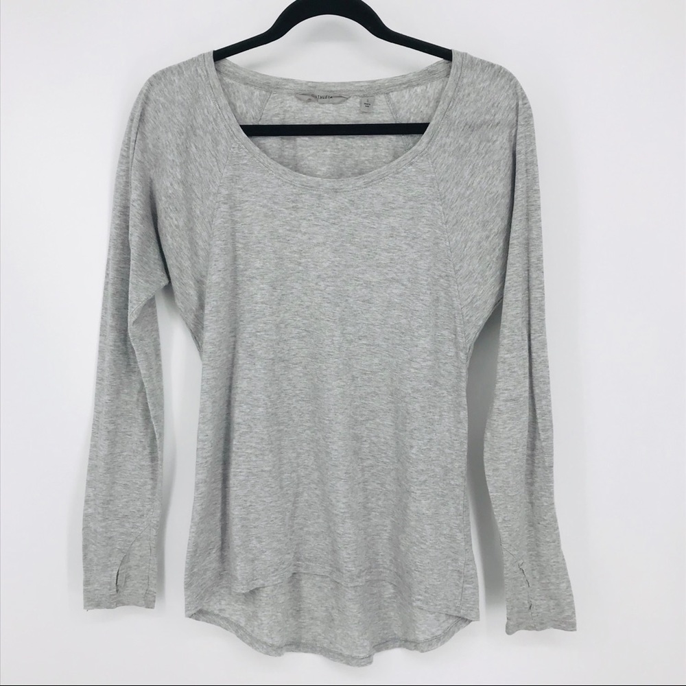 Athleta Small Gray Shiva Long Sleeve Top